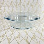 Marinex Clear Ice Blue 9" Round 2 Qt. Glass Covered Casserole Made in Brazil