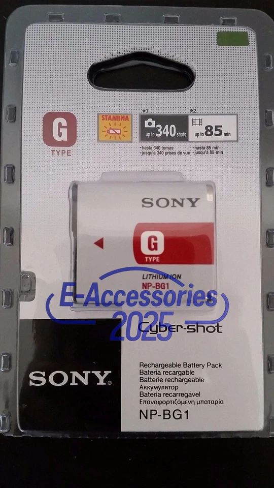 Original SONY NP BG1 digital camera battery DSC W G Type Stamina Genuine NEW OEM - Bild 1 von 1