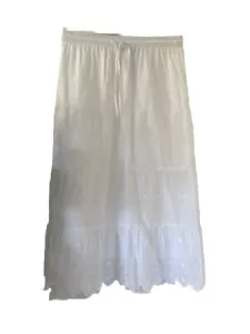 BNWT🩶ANNA ROSE Fabulous White Embroidery Anglaise Maxi Skirt Elastic Waist 14🩶 - Picture 1 of 8