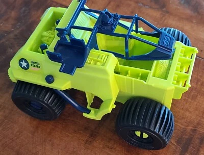 Juguete de plástico Hasbro G.I Joe 1990 genuino verde y azul Jeep coche juguete solamente Foto 1 de 4