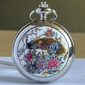 Casual Pocket Watches Silver Full Hunter Women's Pendant Necklace Featured Gift - Picture 1 of 6