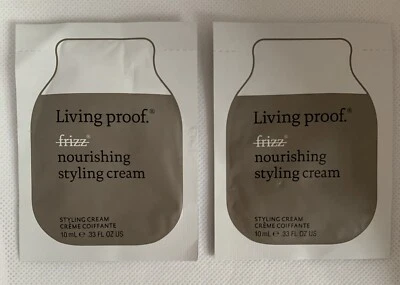 2x LIVING PROOF Frizz Nourishing Styling Cream 10ml Sample Size SEALED - Image 1 of 2