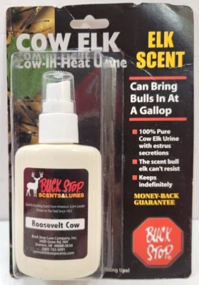 New Buck Stop Roosevelt Cow Elk In-Heat Urine w/ estrus secretions Bull Elk Lure - Image 1 of 2