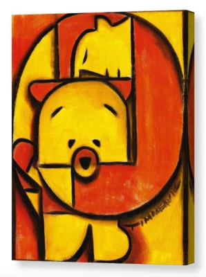 Цветной холст печати плюшевый медведь стены искусства яркий декор желтый оранжевый кубист - Изображение 1 из 2