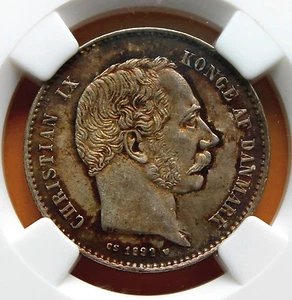 Denmark 1892 HC, CS One Krone NGC Graded MS 62 Rare - Picture 1 of 4