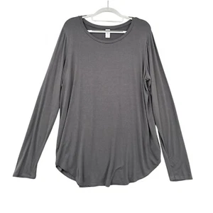 Old Navy Luxe Gray Crew Neck Long Sleeve Tunic Shirt Womens Size XL - Picture 1 of 6
