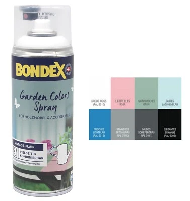 Bondex Garden Colors Holzfarbe Farb-Spray 0,4L Farblasur Vintage-Farbe f. aussen - Bild 1 von 2