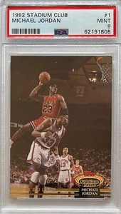 1992 Topps Stadium Club Basketball Michael Jordan #1 PSA 9 BULLS  - Bild 1 von 2