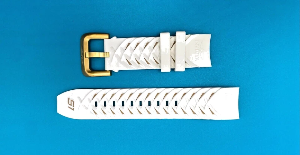 Authentic Invicta S1 Rally 19546 White & Beige Silicone 24mm Watch Band - Image 1 of 3