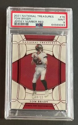 2021 National Treasures Football TOM BRADY Base 9/12 #76 POP 1 PSA 9 Mint - Image 1 of 2