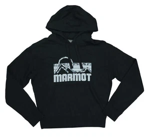 Marmot Coastal Logo Front Women's Pullover Hoodie Sweatshirt S NWT Black - Picture 1 of 1