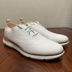Cole Haan 4.ZERØGRAND Womens Size 10B Wingtip Oxford White Orange Zerogrand - Picture 1 of 12