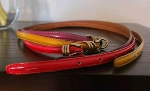 GUC Lot of 3 J Crew patent leather red/purple/yellow belts, Size XS - Picture 1 of 6