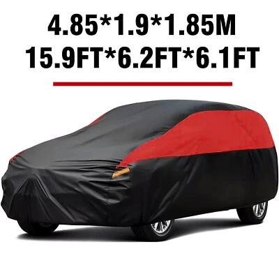 For Jeep Cherokee Full Car Cover Rain Snow UV Resistant Protection Reddish-black - Image 1 of 4
