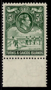 TURKS & CAICOS ISLANDS GVI SG204a, 5s deep green, NH MINT. Cat £55. - Picture 1 of 1