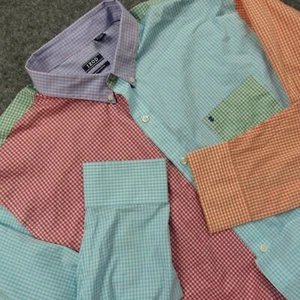 Izod Shirt Men XXL Gingham Check Colorblock Non-Iron Stretch - Picture 1 of 8