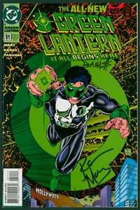 RON MARZ & DARRYL BANKS Signed 1994 DC 1st Kyle Rayner as GREEN LANTERN #51 BAS - Picture 1 of 3