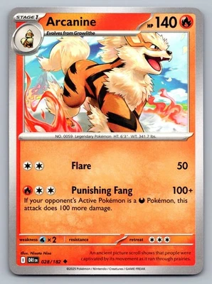 Pokemon TCG Sv10: Destined Rivals Arcanine 028/182 - Image 1 of 2