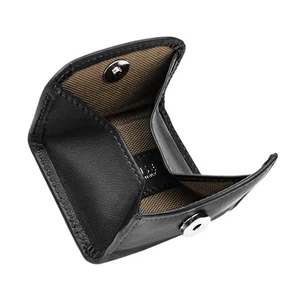 Slim Handmade Italian Leather Coin Purse for Women and Men - Black Small Coin... - Picture 1 of 9