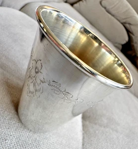 Vintage Esco Sterling Silber 925 Kiddusch Tasse Schabbat Judaica Becher INNEN VERGOLDET - Bild 1 von 14