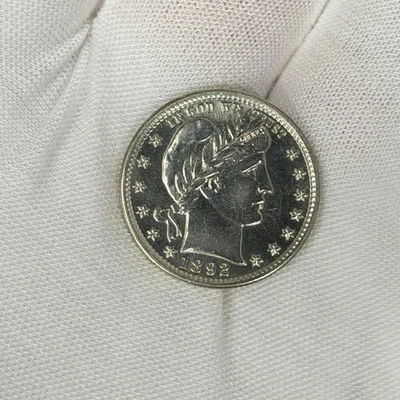 1892-P 25C Barber Quarter Dollar Philadelphia Early 90% Silver Early US Coin - Image 1 of 2