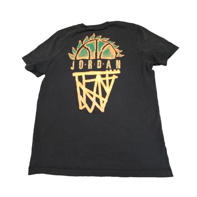 Jordan Shirt mens LARGE black DNA Hoop Short Sleeve cotton crew neck Size L - image 1 of 4