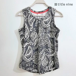 Title Nine Women’s Vibe Tank M Grey Paisley Print $69 EUC Lightweight Stretch - Picture 1 of 10