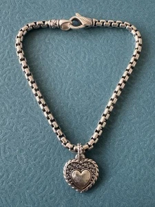 Vintage JAI by John Hardy .925 Sterling Silver Bracelet with Heart Charm - Picture 1 of 11
