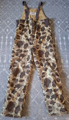 Mono camuflado vintage Cabelas Duck Gore-Tex aislado caza hombres grandes baberos EE. UU. Foto 1 de 4