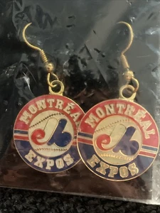Pendientes colgantes esmaltados MLB Montreal Expos 1999 vintage nuevo juego de béisbol - Imagen 1 de 1