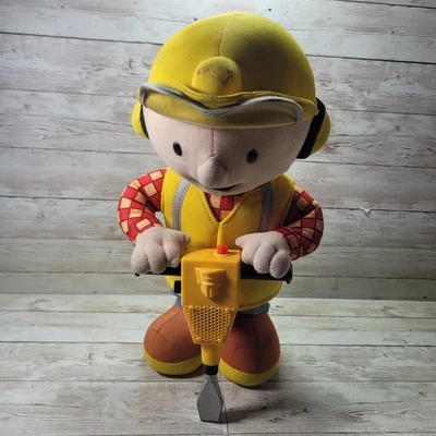 Bob The Builder 13" inch Talking Jack Hammer Toy Plush Hasbro Tested & Working  - Image 1 of 4
