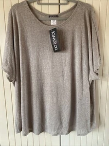 Kim & Co Oyster Linen Style top size 3XL Bnwt - Picture 1 of 4