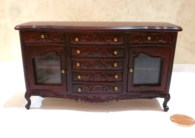 BESPAQ DOLLHOUSE MINIATURE PETITE FRANCOIS BUFFET  2473 MAHOGANY - Image 1 of 3