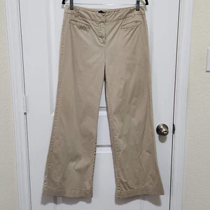 New York & Company Womens 8 Wide Leg Khaki Pants Stretch Y2K Business Casual - Picture 1 of 7