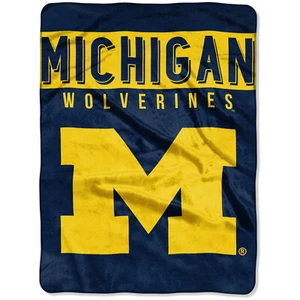 Michigan Wolverines Plush 60" by 80" Twin Size Raschel Blanket - NCAA Basic - Picture 1 of 1