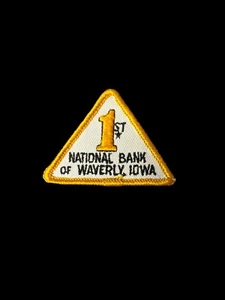 Vintage 1st FIRST NATIONAL BANK Of Waverly, IOWA Advertising Patch -S6 - Picture 1 of 1