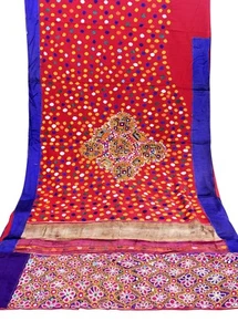 6.7 Yard Indian Embroidered Vintage Fabric Dressmaking Sewing Craft Fabric Saree - Picture 1 of 4