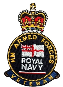 Royal Navy Veteran Crest patch - Iron or sew on embroidered patch - Picture 1 of 1