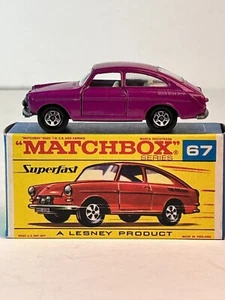Matchbox Superfast No. 67 Volkswagen 1600 with Original Box, Pinkish Body - Picture 1 of 18
