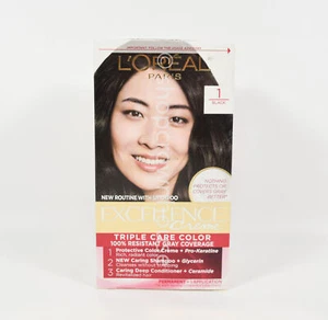 Loreal Paris Excellence Creme Hair Color #1 BLACK - new w/ shampoo - Picture 1 of 2