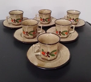 Vintage 12pce Italian Porcelain China Espresso Cup & Saucer Set - Picture 1 of 8