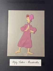 CINDERELLA Animation Cels Walt Disney Production Art SCREEN USED UGLY SISTERS - Picture 1 of 4