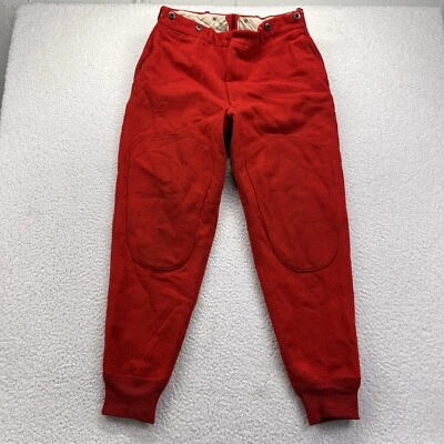 Vtg Woolrich Pants 32 Red Wool Mackinaw Hunting Double Knee Talon Zip Suspenders - Image 1 of 4