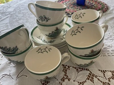 VINTAGE SPODE CHRISTMAS TREE Cup/Saucer  - 1980s - ENGLAND - MINT S3324 D - Image 1 of 4