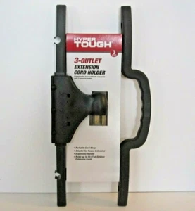 HYPER TOUGH 3 Outlet Extension Cord Wire Wrap Storage Holder 50 Feet Grip Handle - Picture 1 of 9