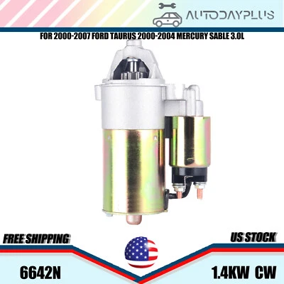 Starter For Ford Taurus 3.0L 00 01 02 03 04 05 06 07 Mercury Sable 2000-2004 - Image 1 of 4