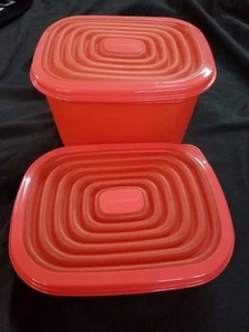 Tupperware Mini rechteckiger Stoffbehälter Set flexible Dichtungen Modular Mate - Bild 1 von 3