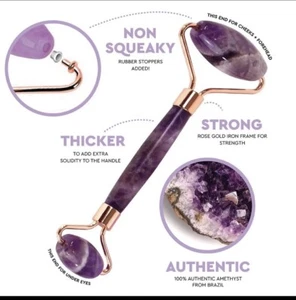 Purple Jade Roller Natural Amethyst Crystal - Bild 1 von 2