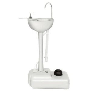 Portable Wash Sink Camping Sink Wash Basin Stand w/ Wheels & Foot Pump, NEW - Picture 1 of 8