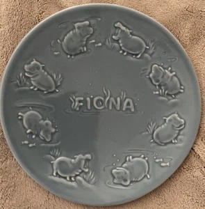 Rookwood Fiona The Hippo Dessert Plate Hand Signed By Artist Teal 2021 New - Picture 1 of 5